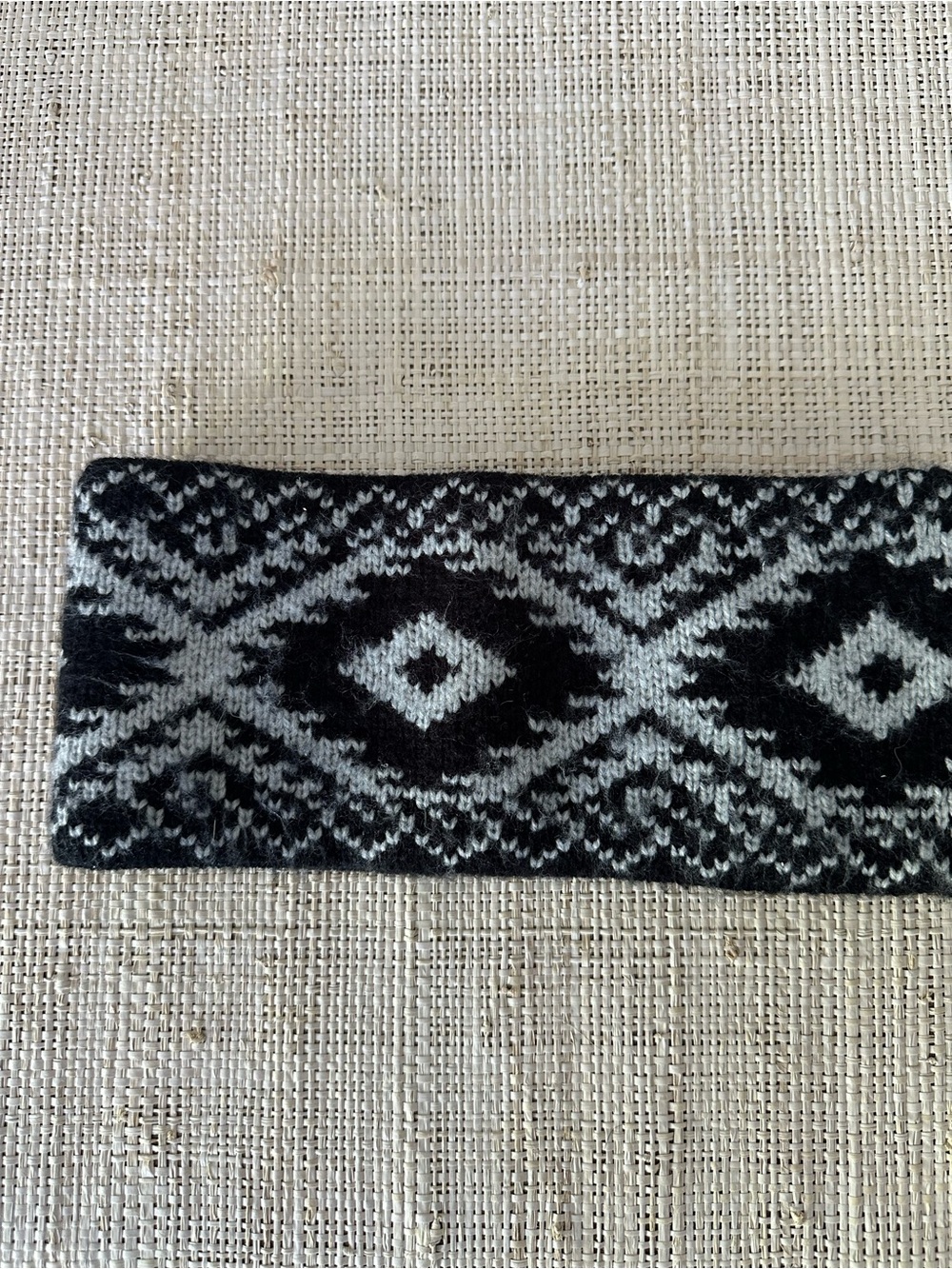 Burton Black and Gray Fair Isle Knit Ear Warmer Headband